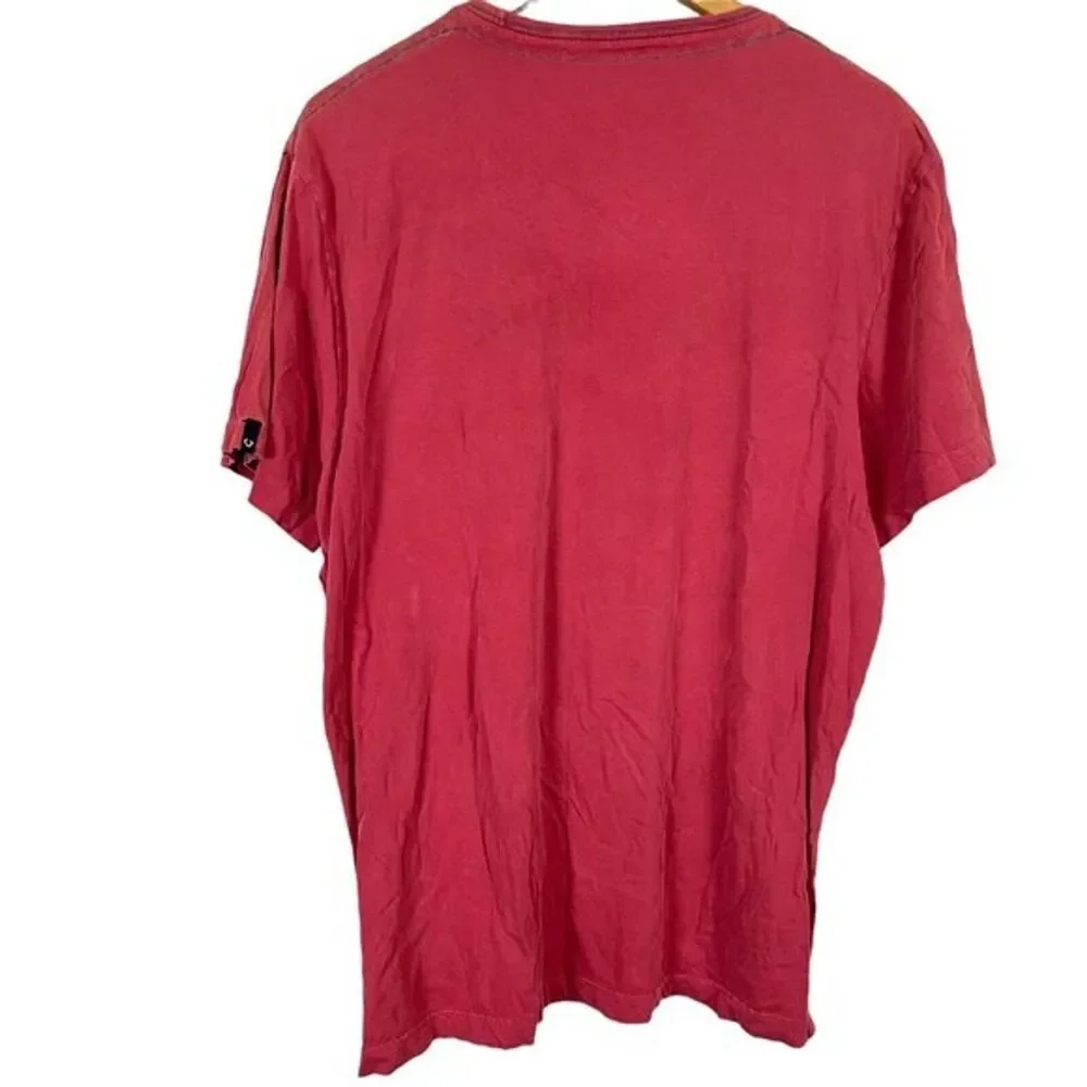 True Religion Mens Red Graphic Buddha Tee T Shirt Short Sleeve Cotton sz 2XL 2X